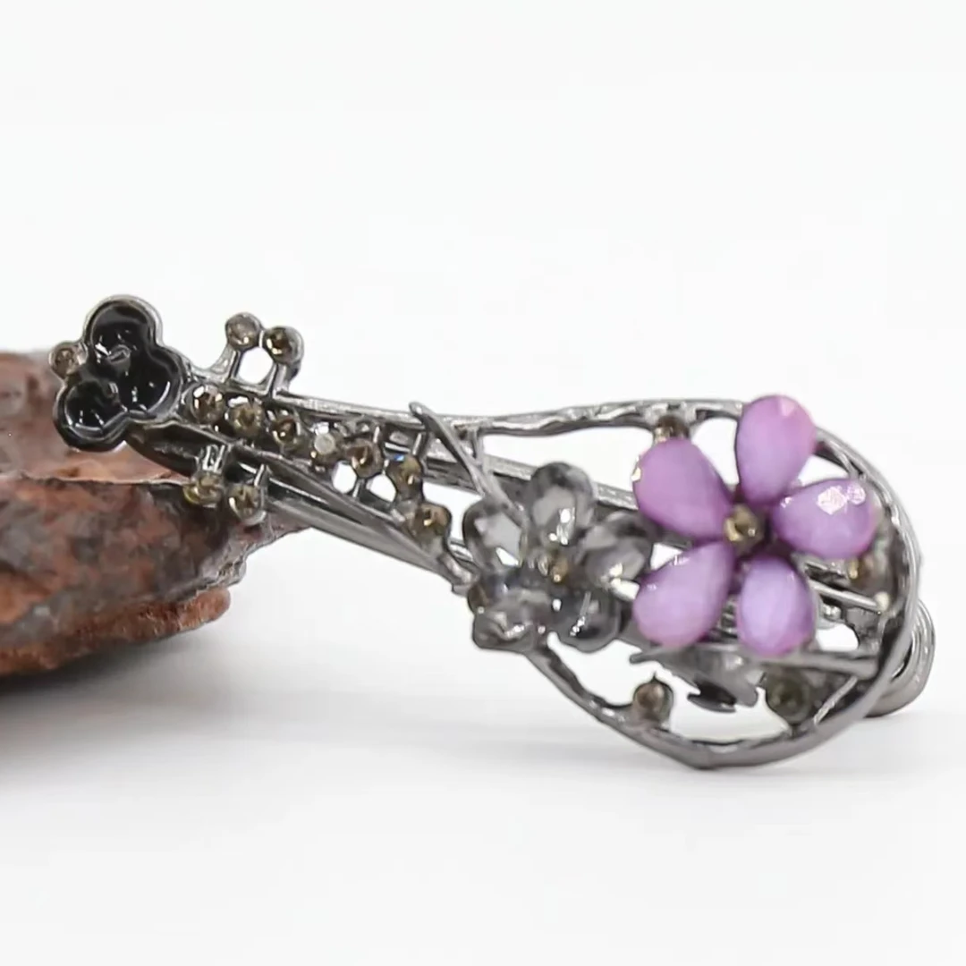 1003时尚简约花朵压夹