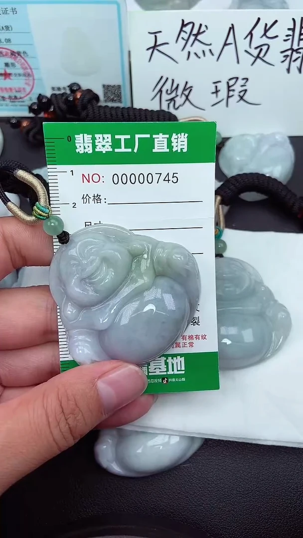 颈饰未镶嵌翡翠缅甸天然翡翠微微瑕0745