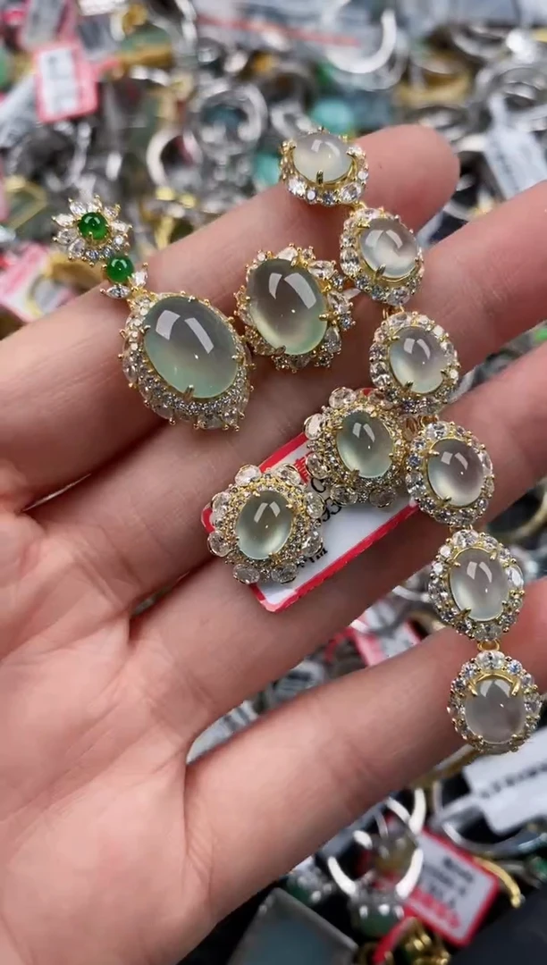 银S925镶嵌戒指翡翠333   4