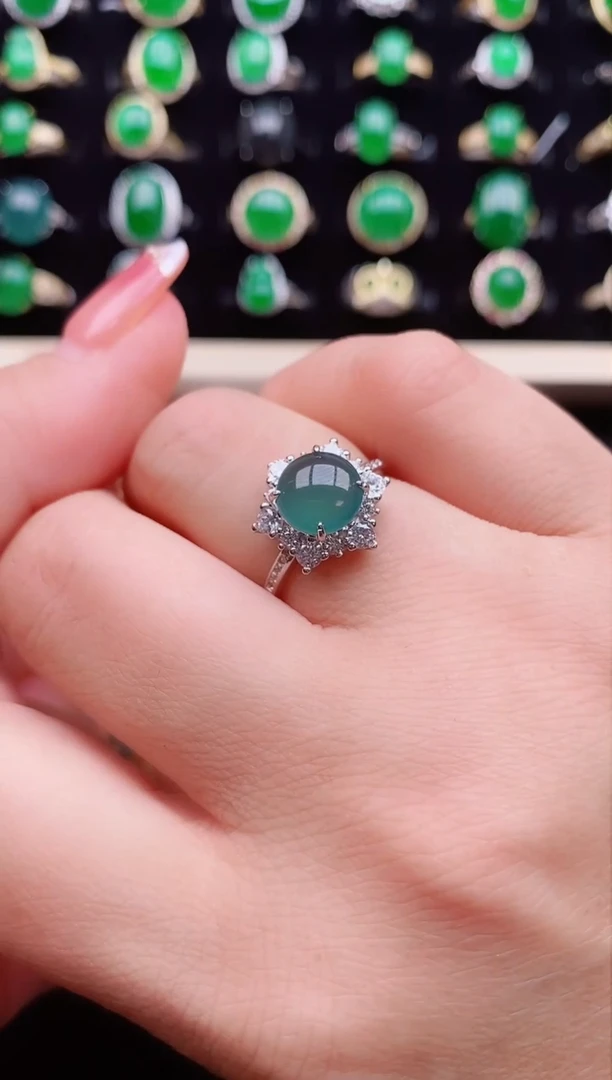 【闪购商品】翡翠戒指银S925镶嵌212121