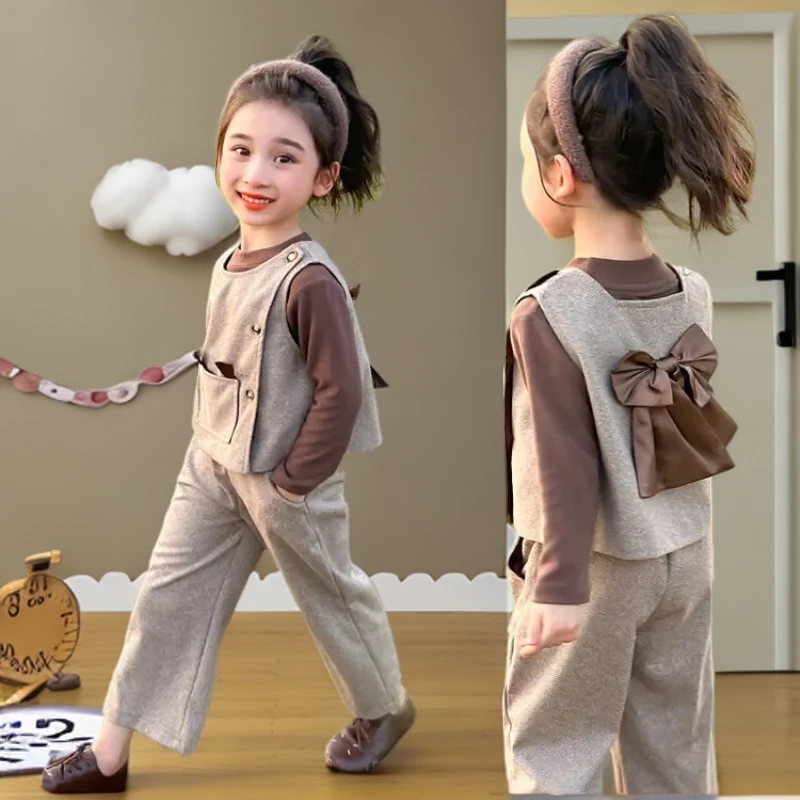 D女童洋气三件套春秋款时尚女宝宝打底时髦马三件套小女孩秋装潮