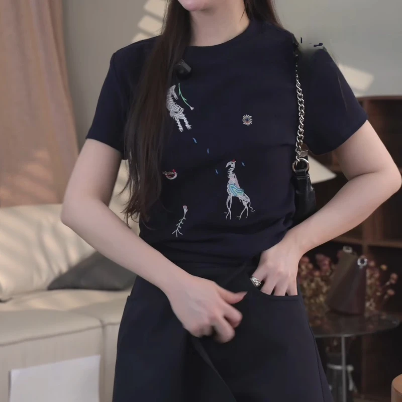 2025春夏新款韩系百搭显瘦休闲上衣T恤LK2502717