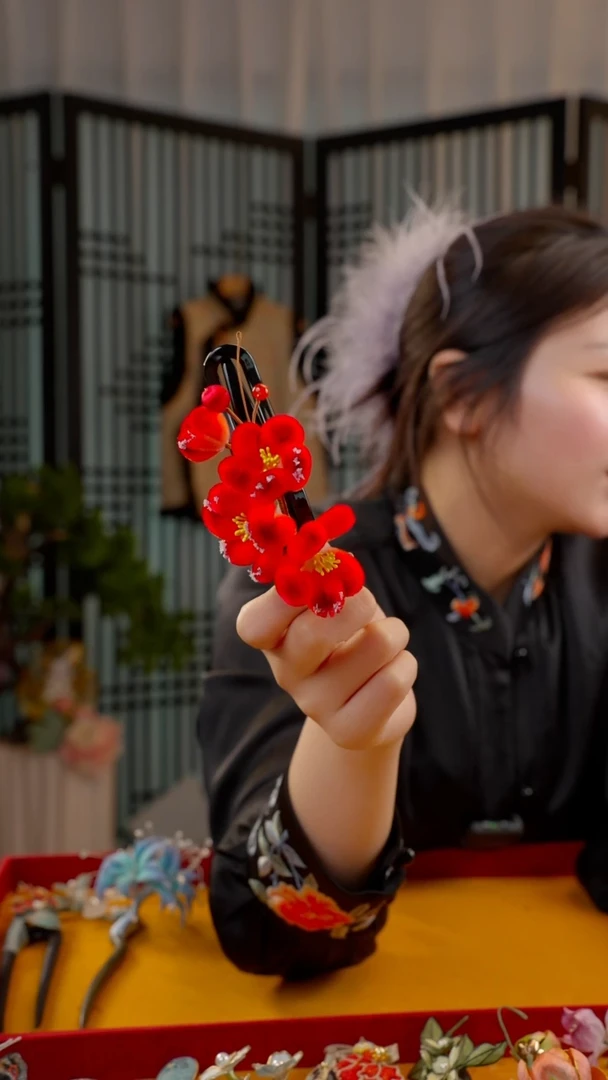 刺绣非遗苏绣绒花