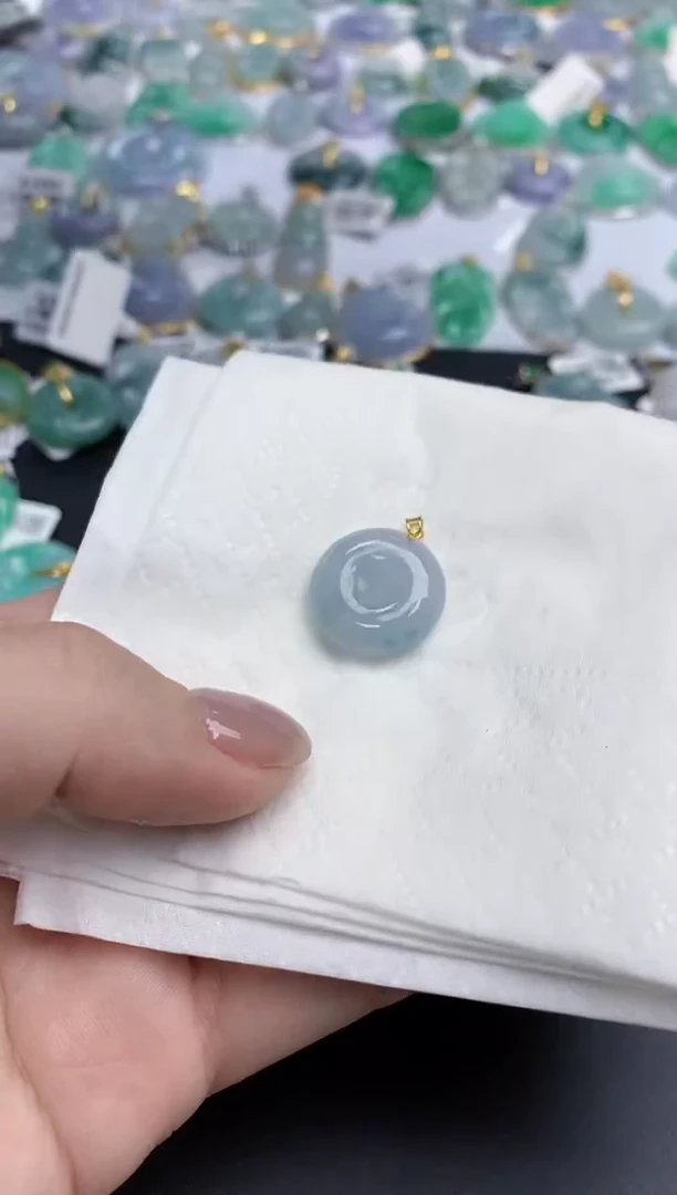 【闪购商品】翡翠颈饰18K金镶嵌天然缅甸翡翠A货