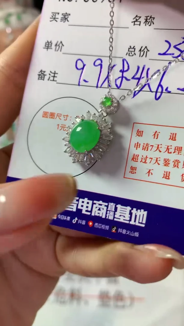颈饰银S925镶嵌翡翠翡翠