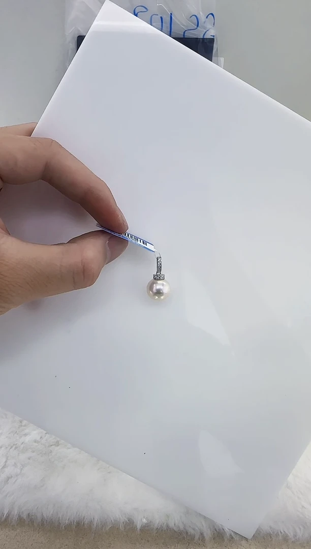银S925镶嵌淡水珍珠DA曼塔珍珠吊坠12-13 b639
