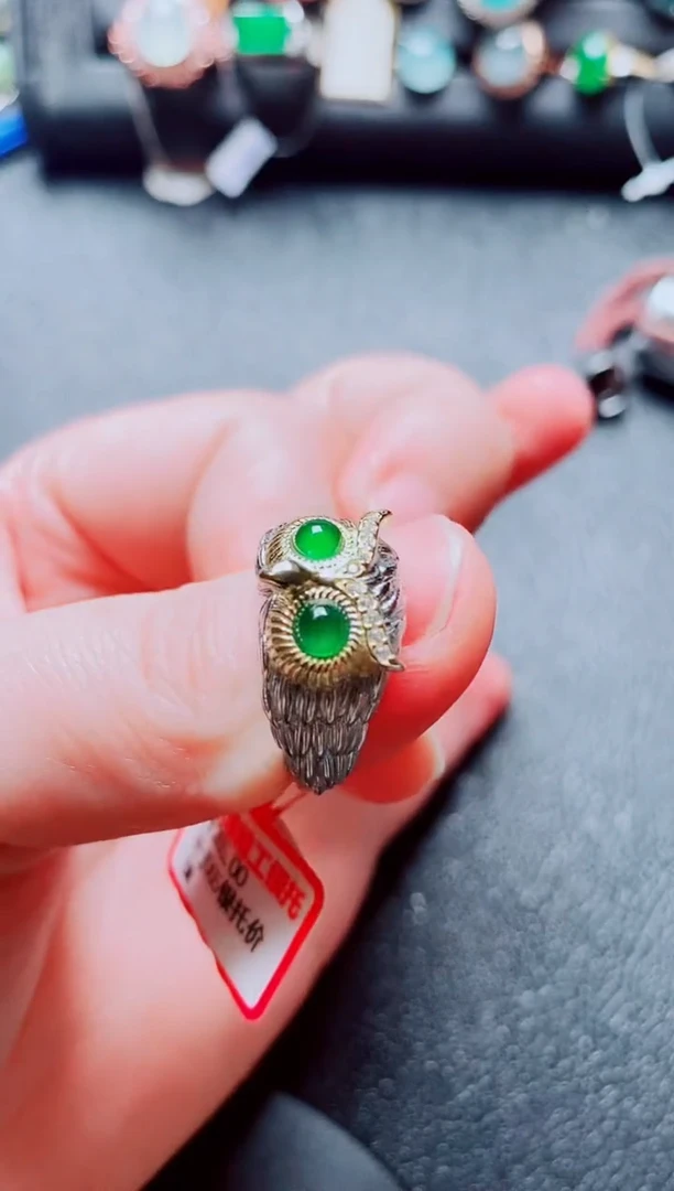 银S925镶嵌戒指翡翠111