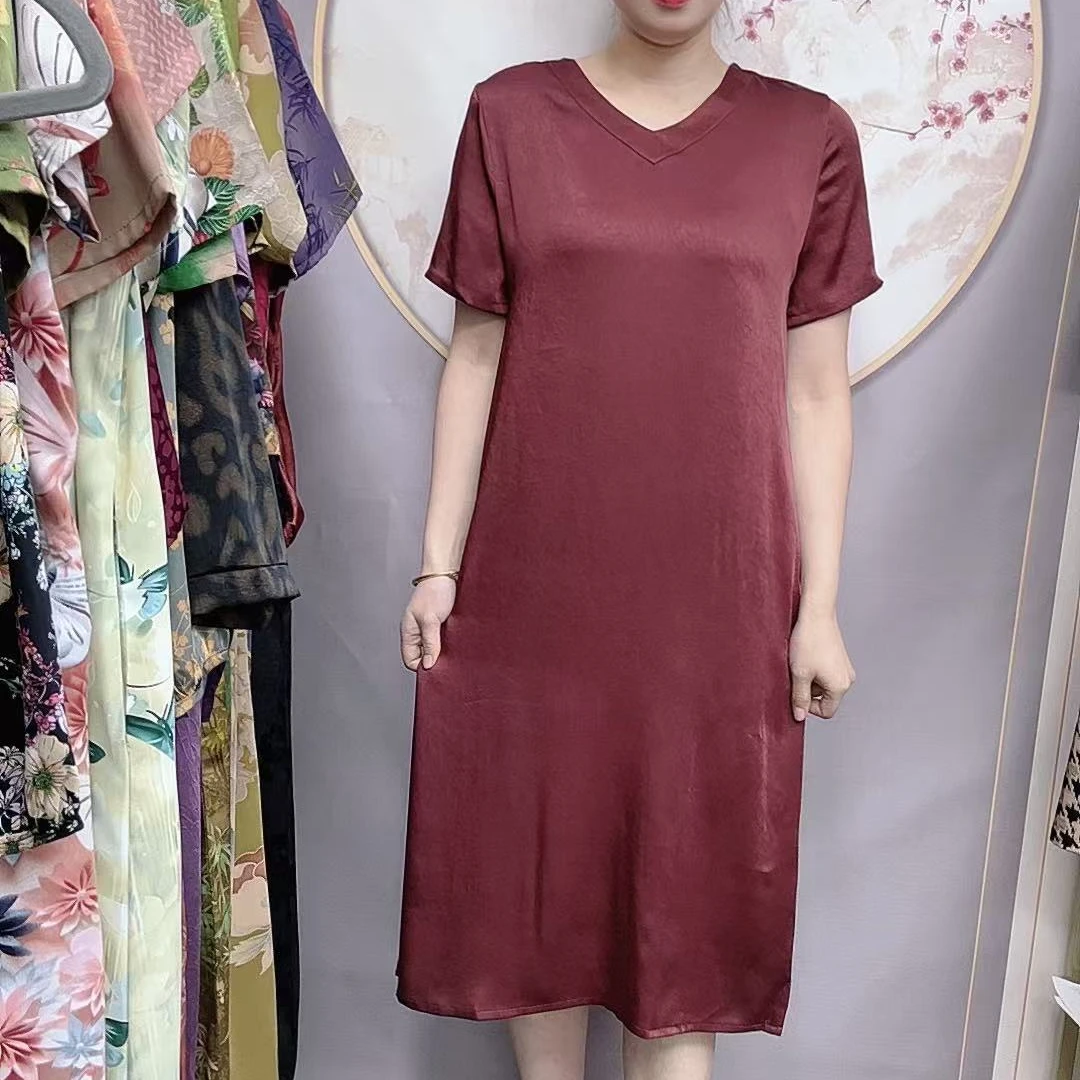 【红纱短袖】2024夏季妈妈装高端连衣裙气质中年女装优雅过膝长裙