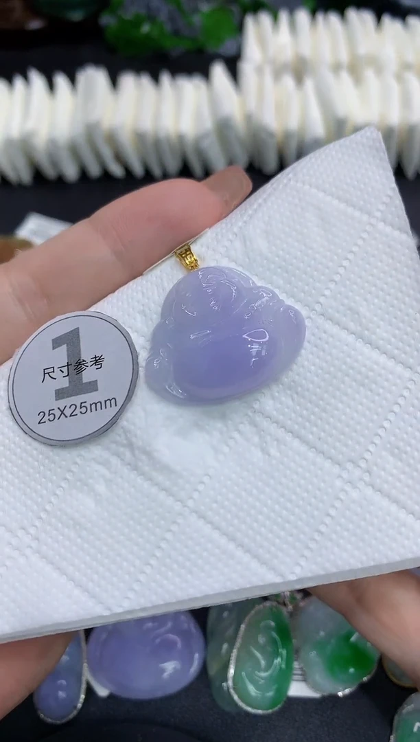 吊坠(不含链)18K金镶嵌翡翠11