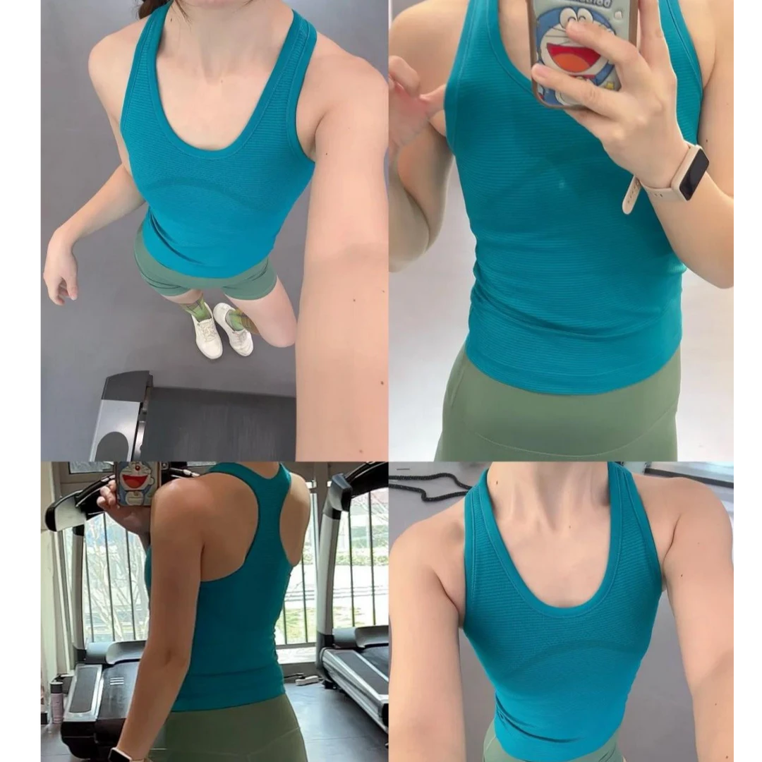 运动内衣女宽肩带一体杯透气速干健身文胸高弹裸感跑步瑜伽背心