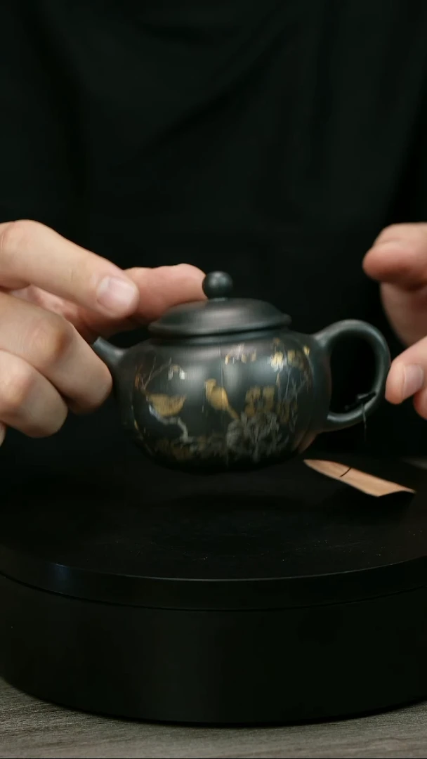 茶壶紫砂迪*H2088余海燕描银筋纹南瓜