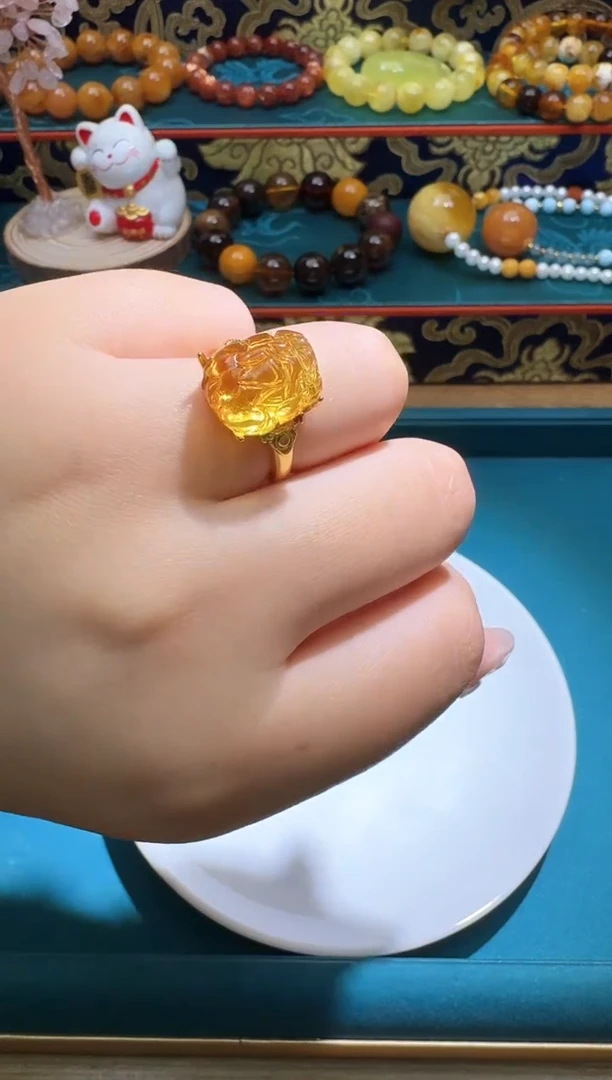 未镶嵌琥珀戒指多样性发一件728