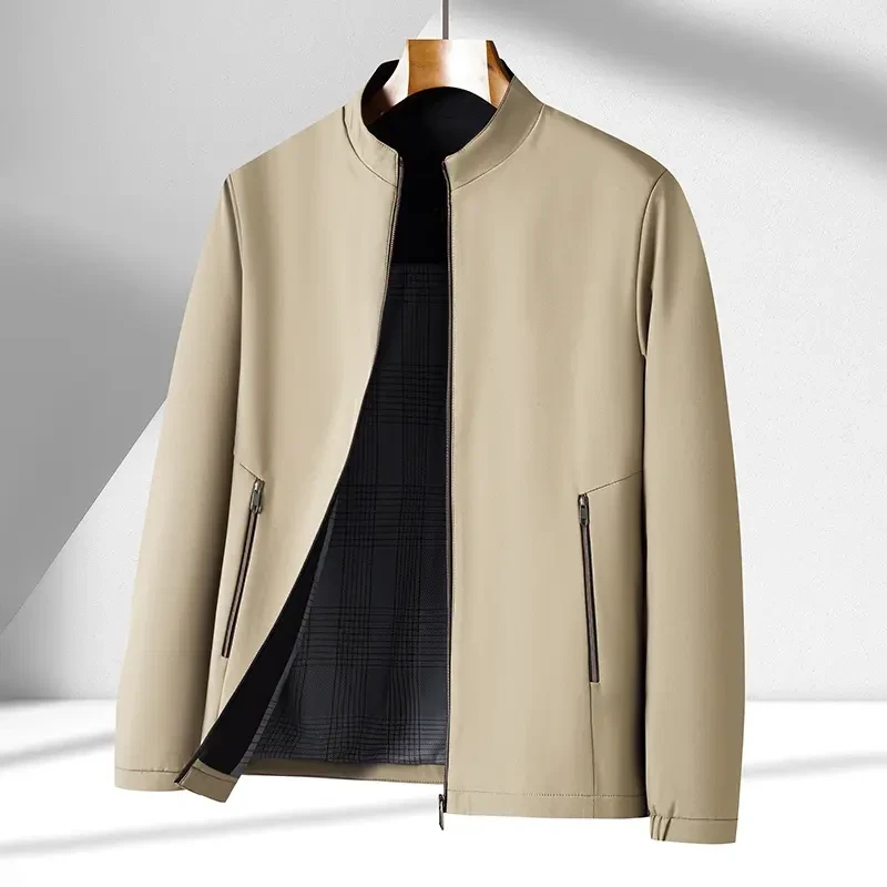 【卡码拍大】秋季男士行政立领休闲商务夹克薄款