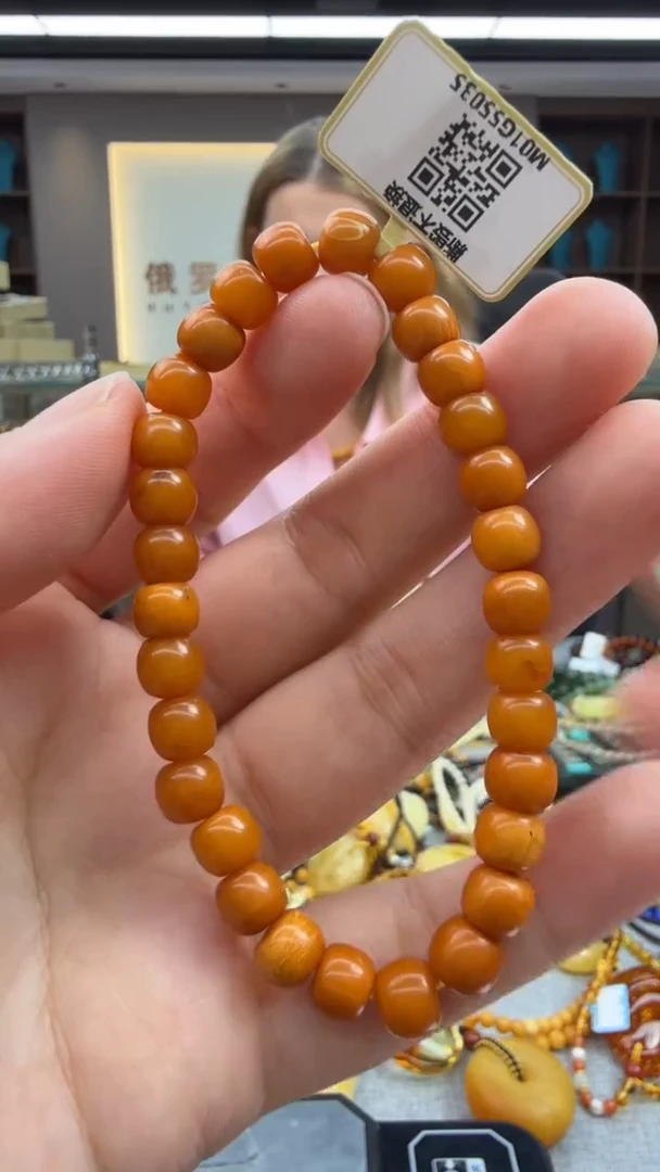 未镶嵌琥珀手链9秒拍号 假一罚三
