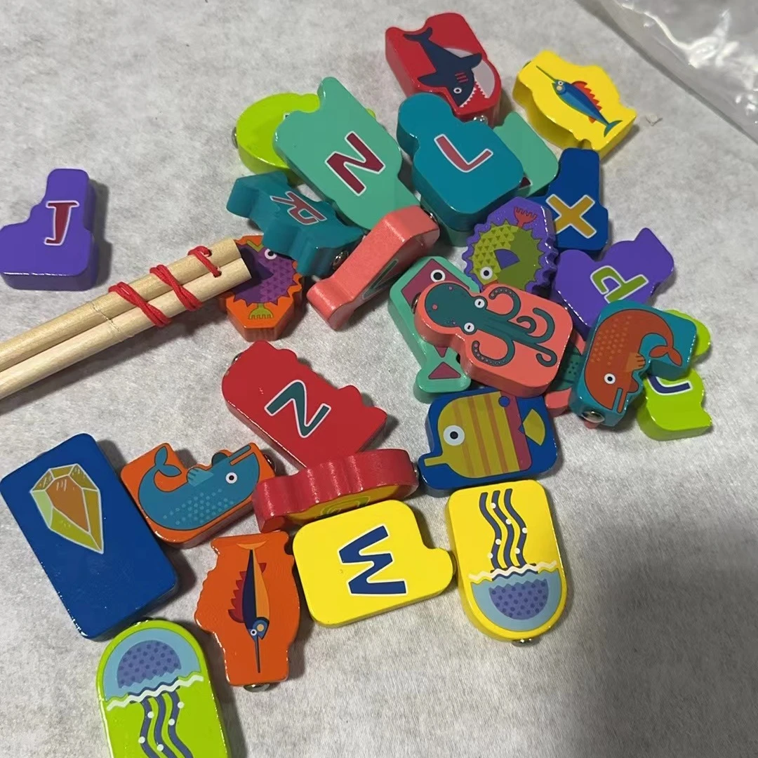 字母钓鱼送个木盒