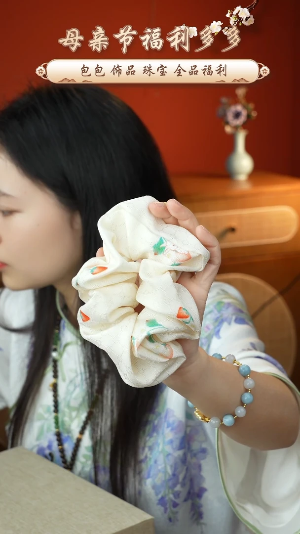 刺绣桑蚕丝大肠圈发圈
