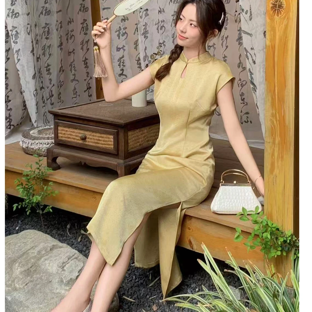 无印心匠B22102  夏季&新中式提花修身显瘦改良旗袍展现气质K856