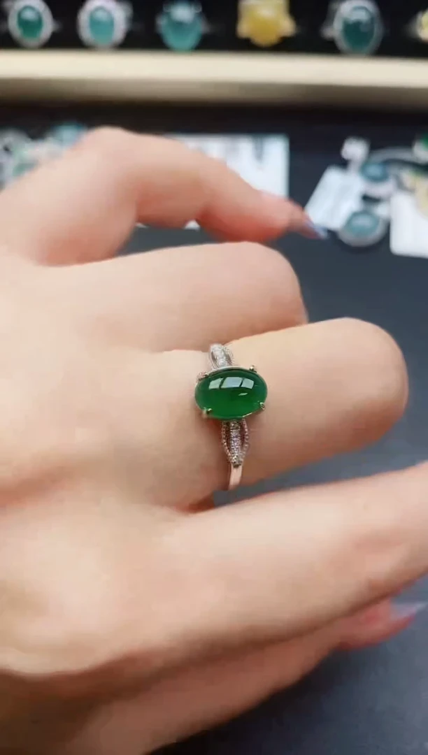 翡翠戒指银S925镶嵌321321