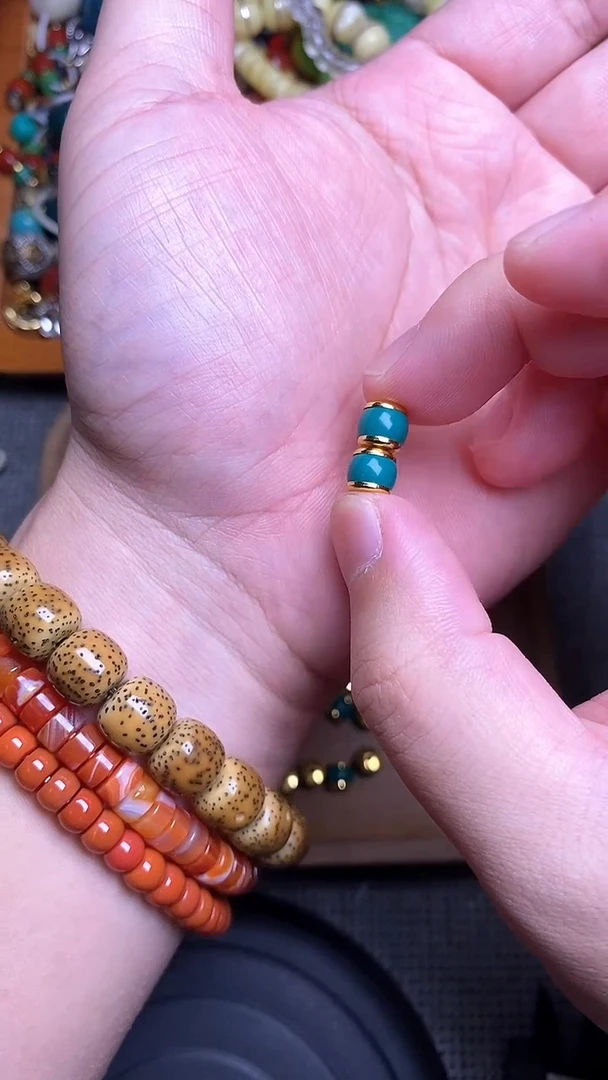 手工艺品琉璃精工镶嵌老油绿汉堡卡6+mm 一对发