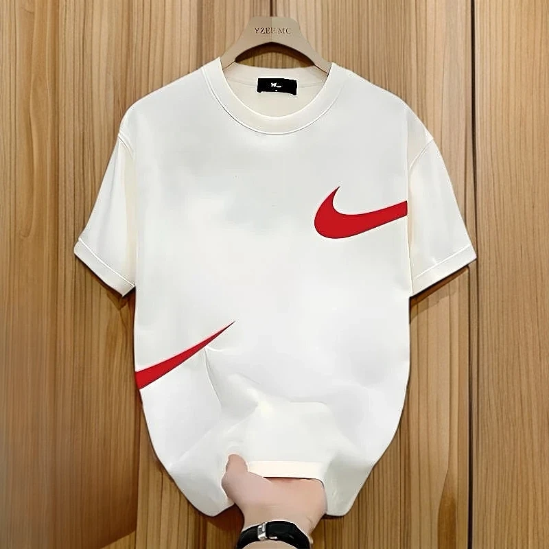 2025夏季新款短袖t恤男士欧若风圆领休闲时尚印花t恤轻奢痞帅百搭