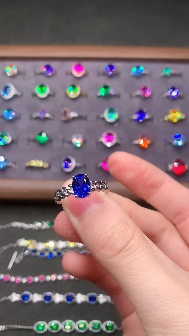 【闪购商品】蓝宝石戒指银S925镶嵌·······