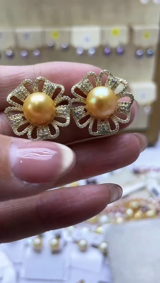 【闪购商品】海水珍珠耳饰银S925镶嵌2