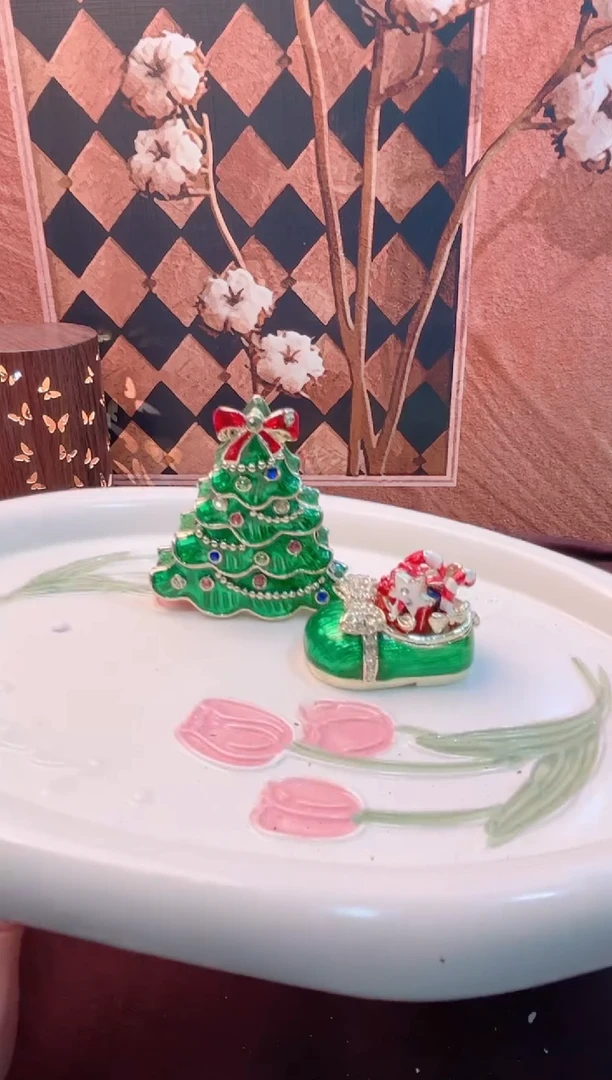 锌合金珐琅彩首饰盒摆件默认微瑕不退不换～