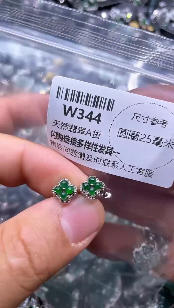 【闪购商品】翡翠颈饰未镶嵌W344耳扣
