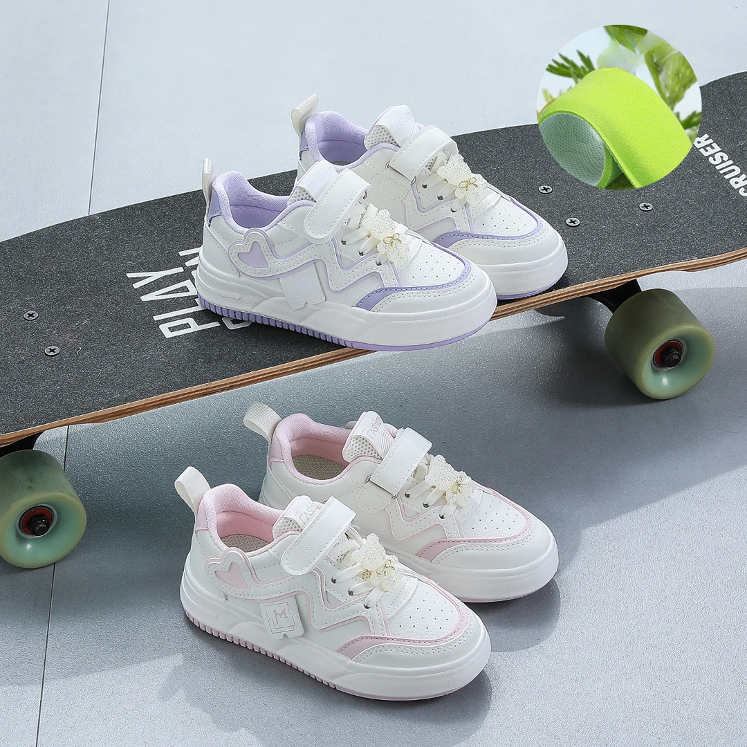 小学生运动低帮板鞋魔术贴防滑耐磨休闲透气儿童春秋女童百搭软底