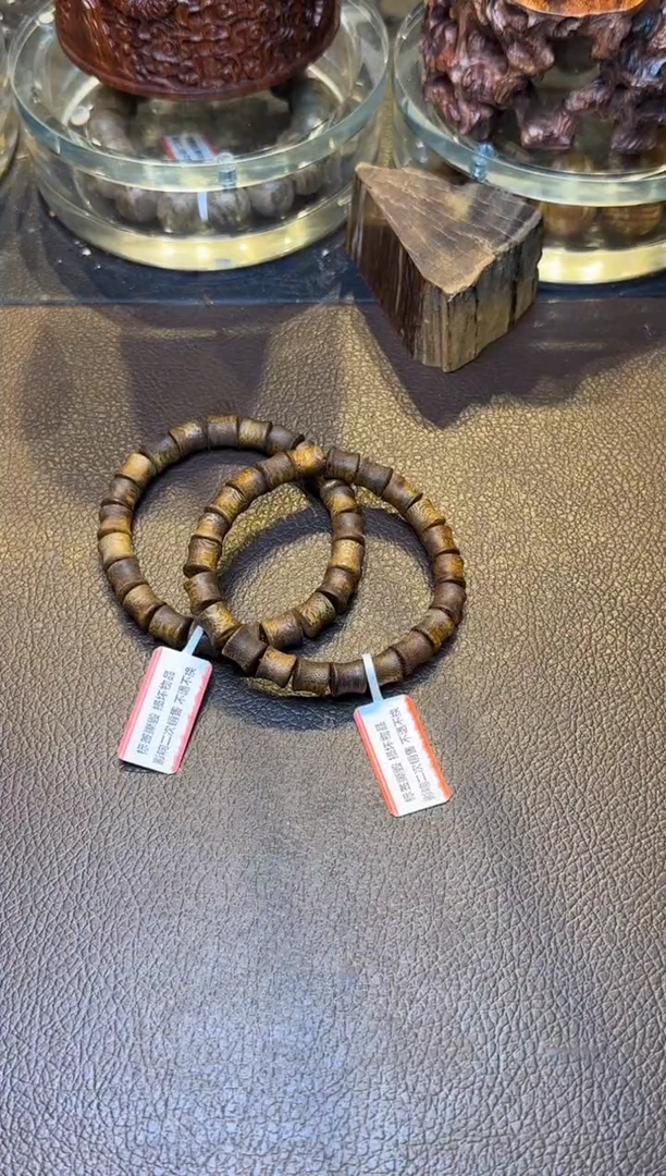 沉香手串白棋竹节9mm单圈多样性发其一