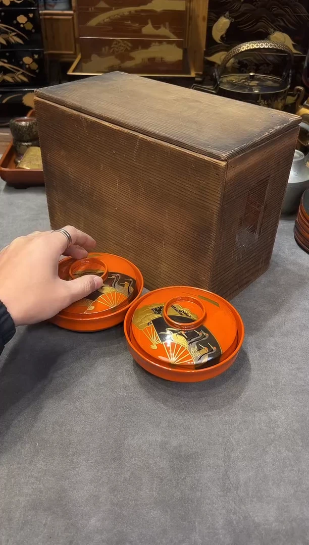 盖碗两只 大漆漆器大漆漆器