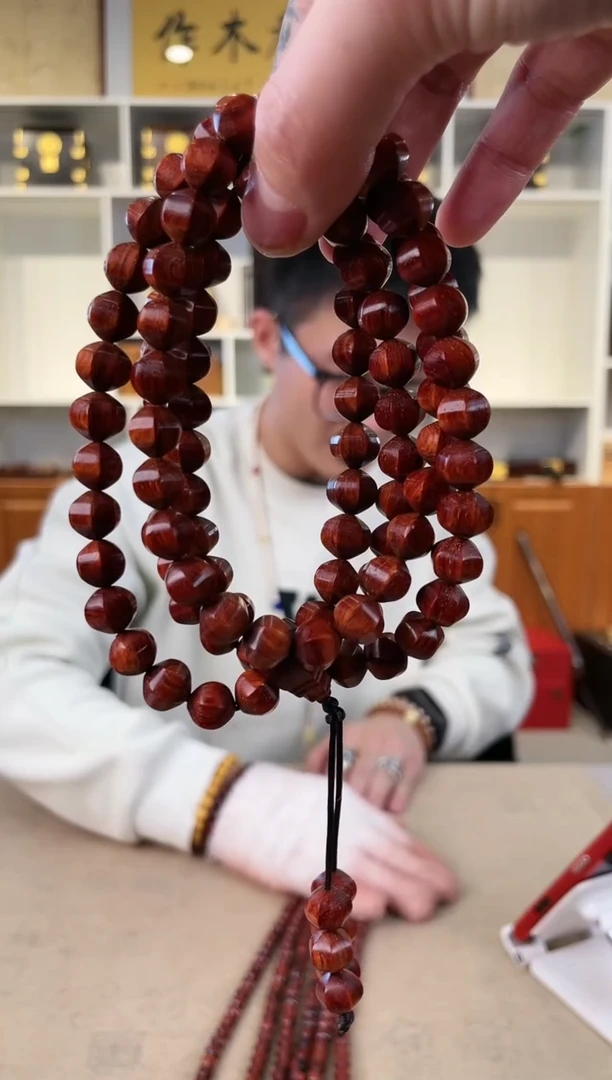 【闪购商品】檀香紫檀（小叶紫檀）琴料 六面珠108颗 尺寸8*10