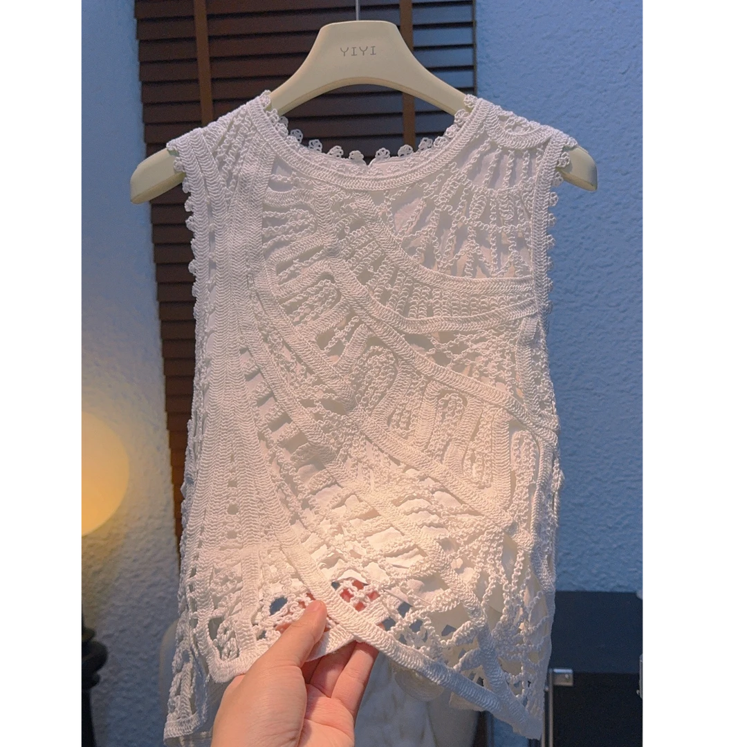 E353#轻奢洋气时髦炸街减龄别致独特漂亮掐腰修身蕾丝上衣