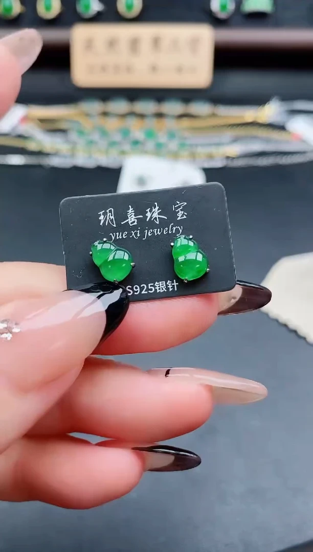 银S925镶嵌戒指翡翠1