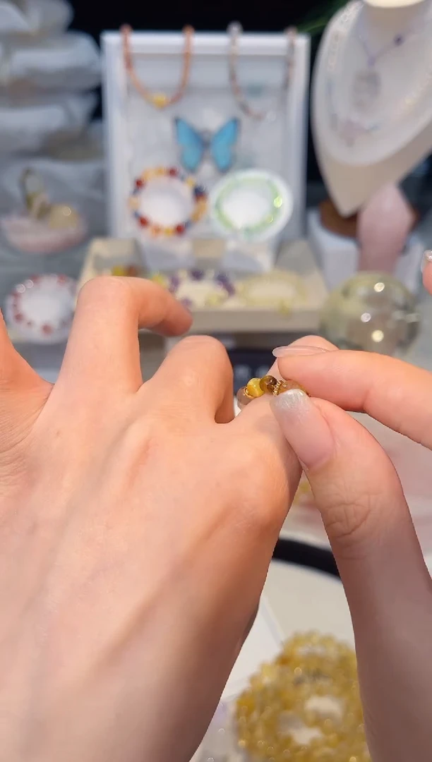 未镶嵌手串水晶用****9金霸戒指