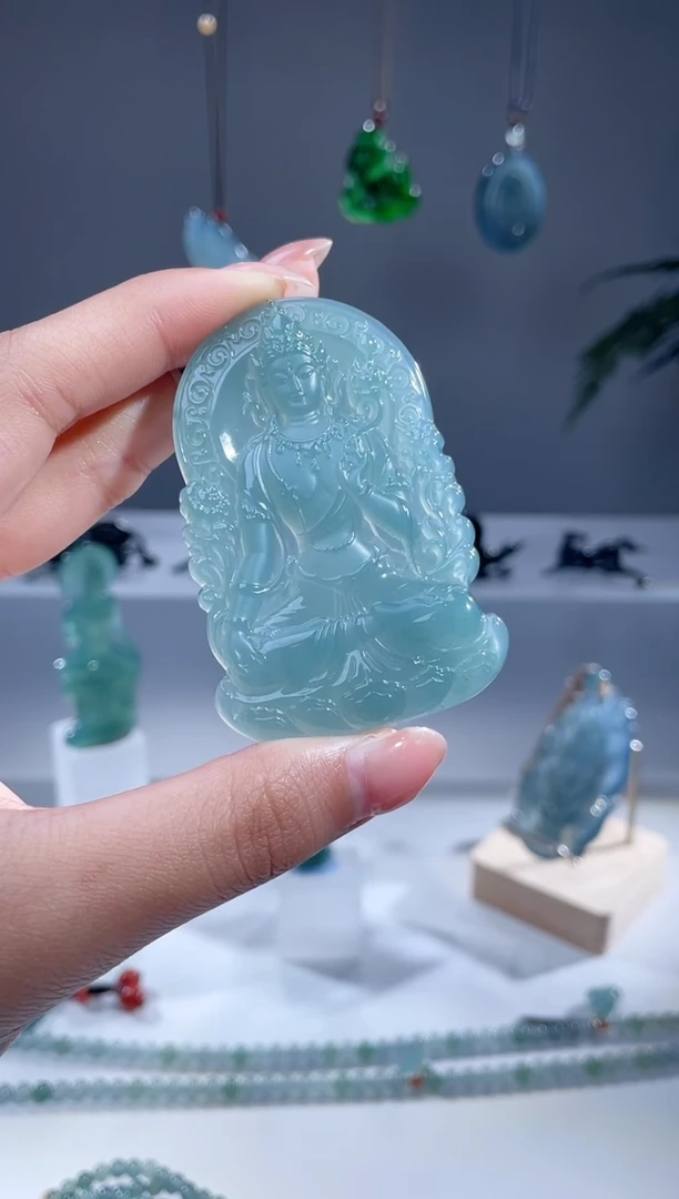 【闪购商品】翡翠颈饰未镶嵌天然A货翡翠观音