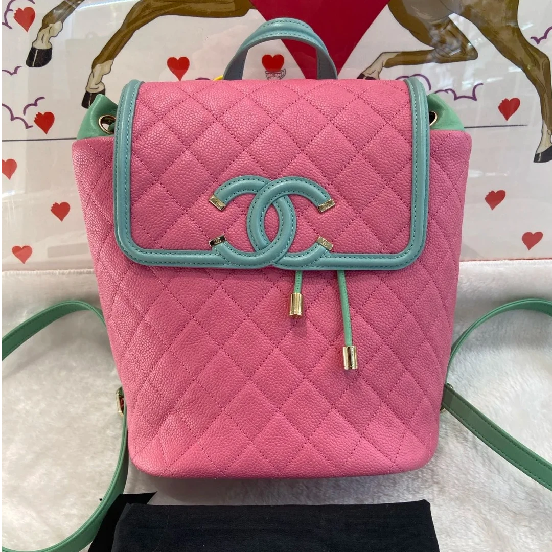 99新 Chanel/香奈儿 小花Jerry Vanity case双肩 粉色