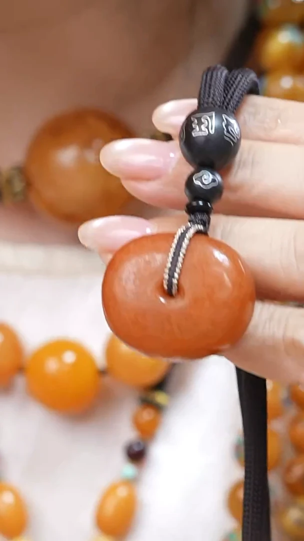 蜜蜡颈饰未镶嵌1674天然蜜蜡珠宝奇石云端妖孽石膏蜡全部保真