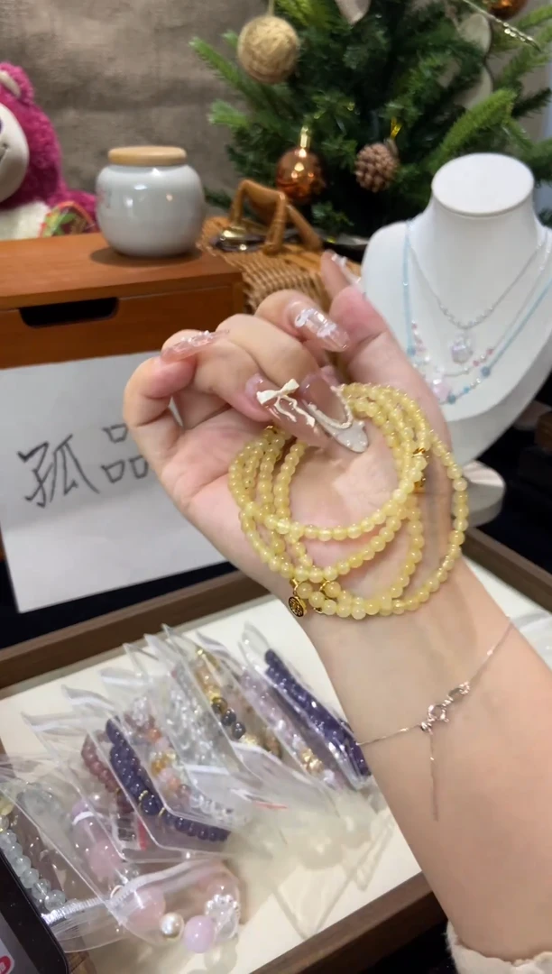 水晶手串未镶嵌孤品捡漏均匀瑕疵介意勿拍