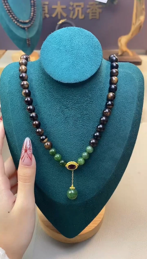 【闪购商品】沉香手串J紫棋08玉化留疤JG00280705