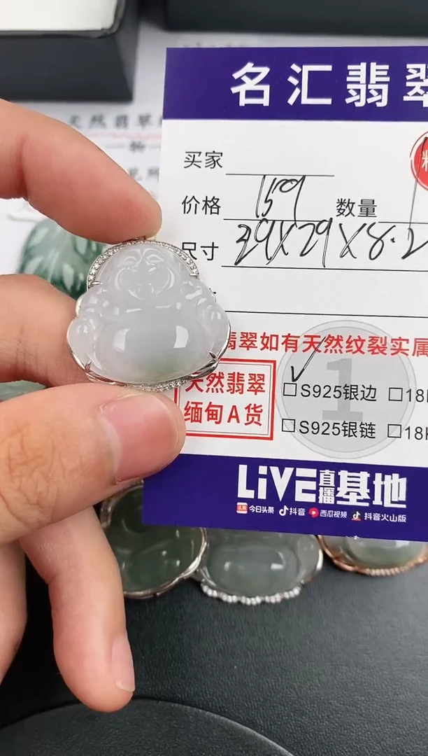 翡翠银S925镶嵌颈饰·