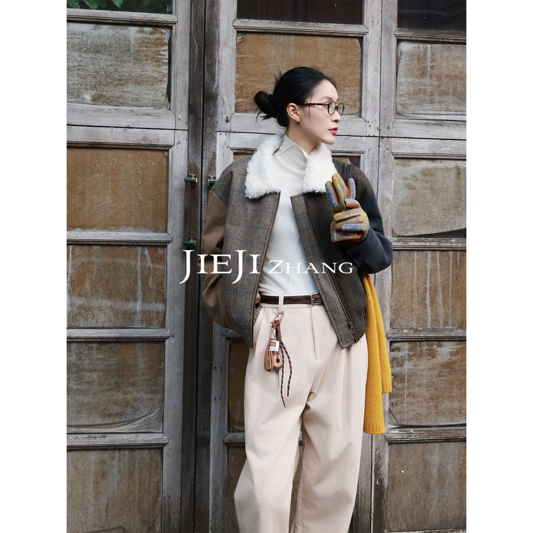 【JIEJI ZHANG】高级定制秋冬时尚百搭羊毛小火炉短款外套351138
