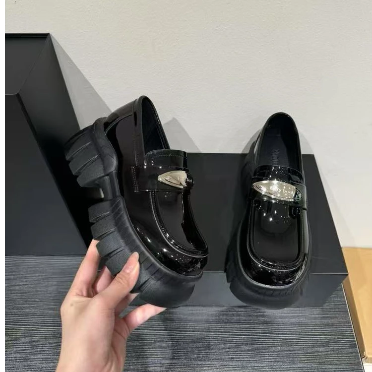 2025爆款乐福鞋鞋时尚百搭黑色厚底学院风圆头春夏季必备好看