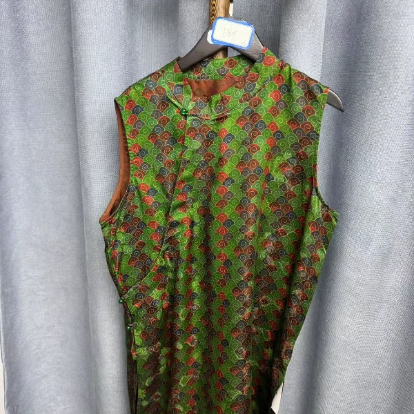 (瑕疵）2025夏季新款时尚简约新中式桑蚕丝长款奥黛提花上衣女F801