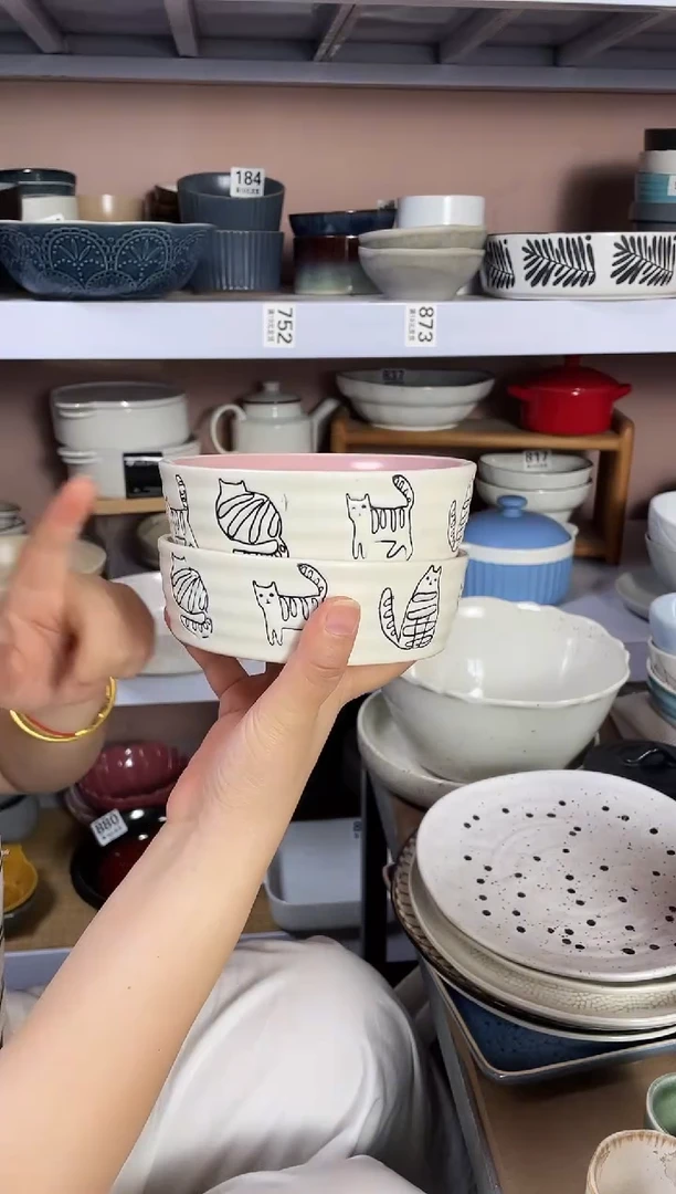 碗（2个装）微瑕小猫碗