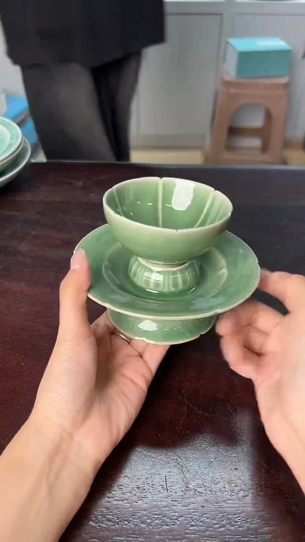 龙泉云间青瓷小米茶器