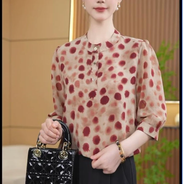 [雅韵芳华]新款百搭休闲大码时尚长袖宽松衬衣80435