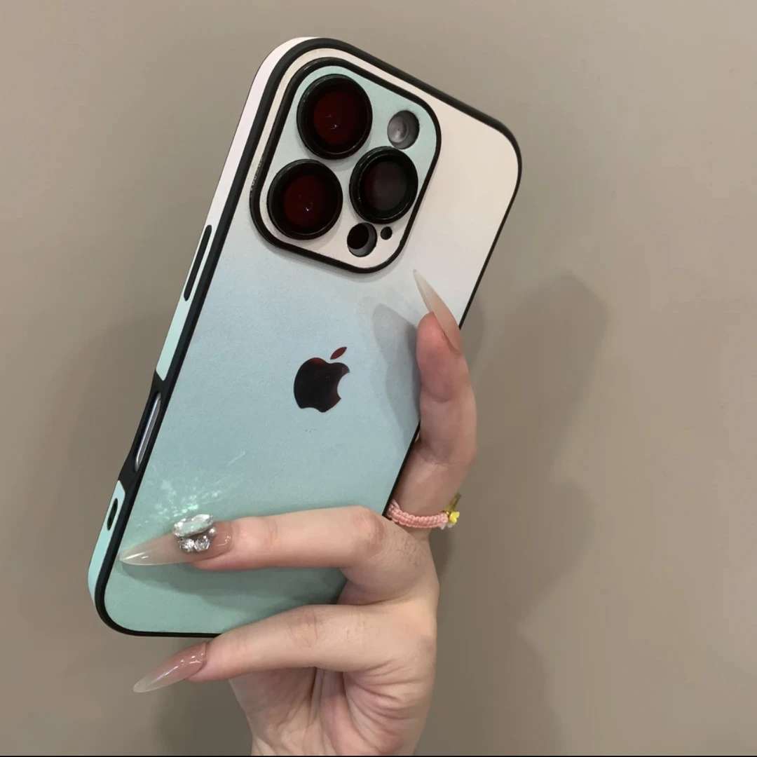 全包镜头膜渐变色素皮适用苹果15手机壳iPhone16promax套14/13/12