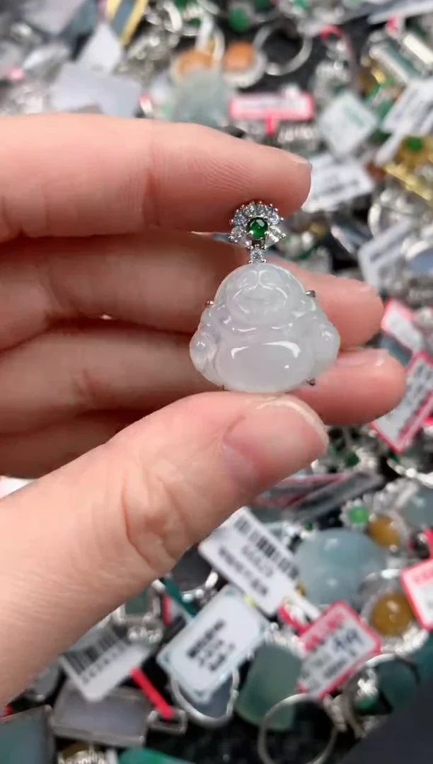 银S925镶嵌戒指翡翠555---8