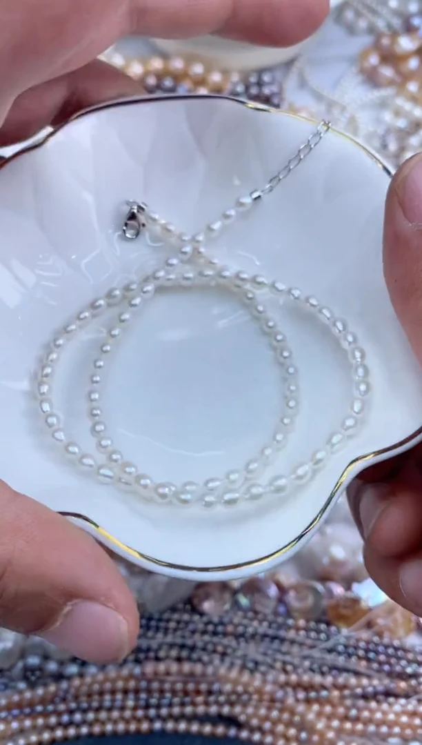 【闪购商品】淡水珍珠项链银S925镶嵌77